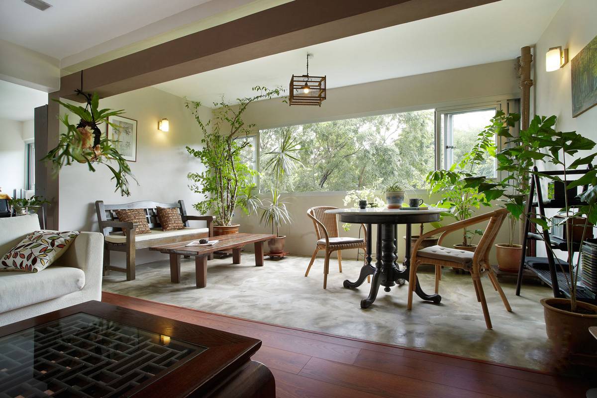 Thiết kế nội thất cây xanh đẹp cho phòng khách 